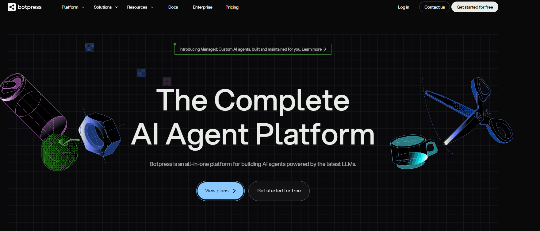 Botpress AI chatbot builder dashboard showing workflow editor and conversation flow interface