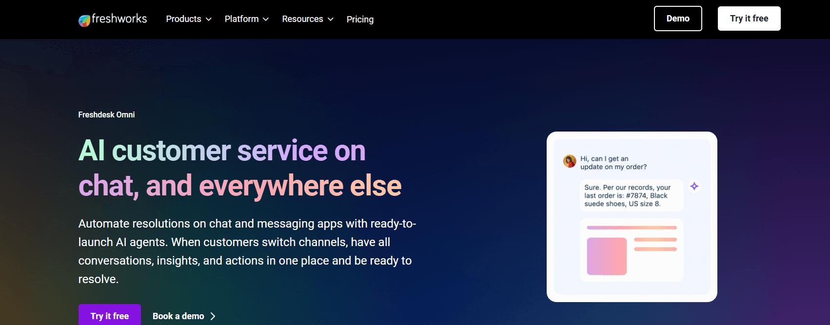 Freshchat multi channel chatbot platform
