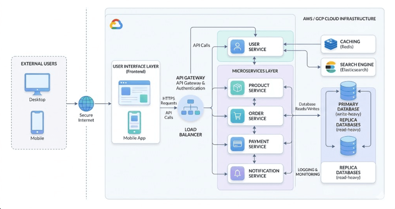 Simple System architecture diagram
