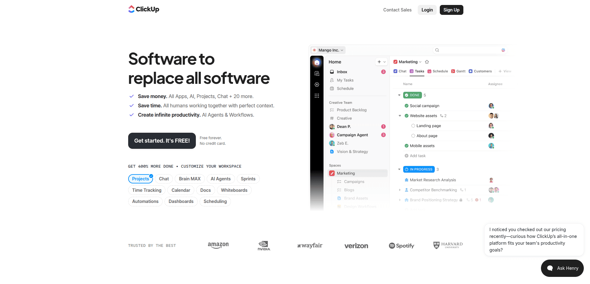 ClickUp Website Platform