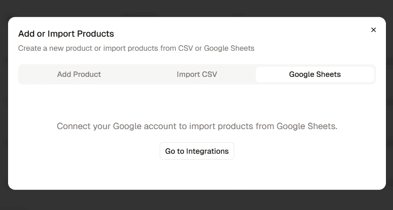 Connecting Google Sheets to import product catalog into BoundBot