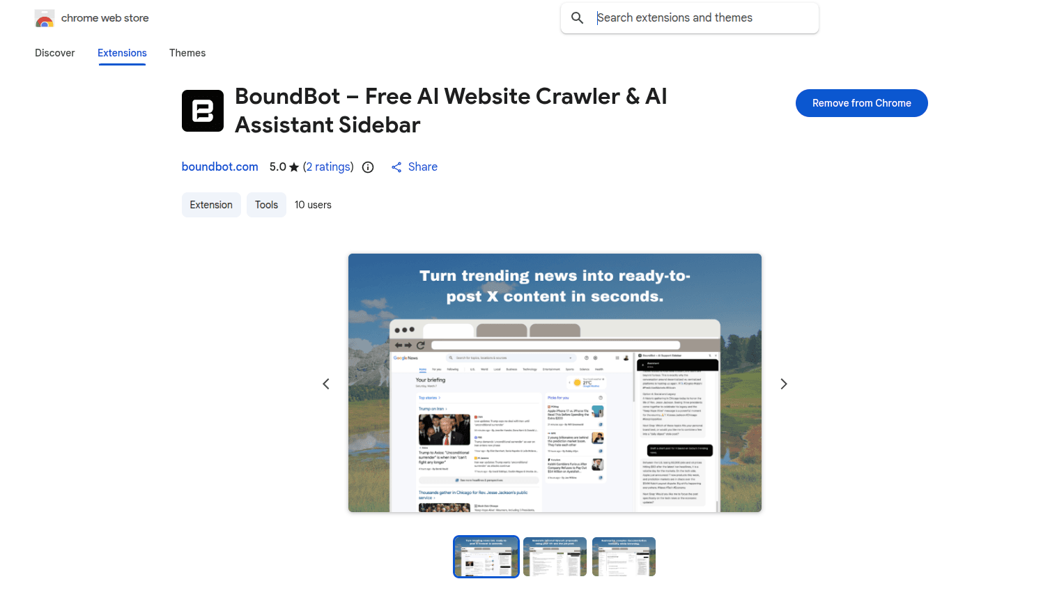 BoundBot Chrome extension install