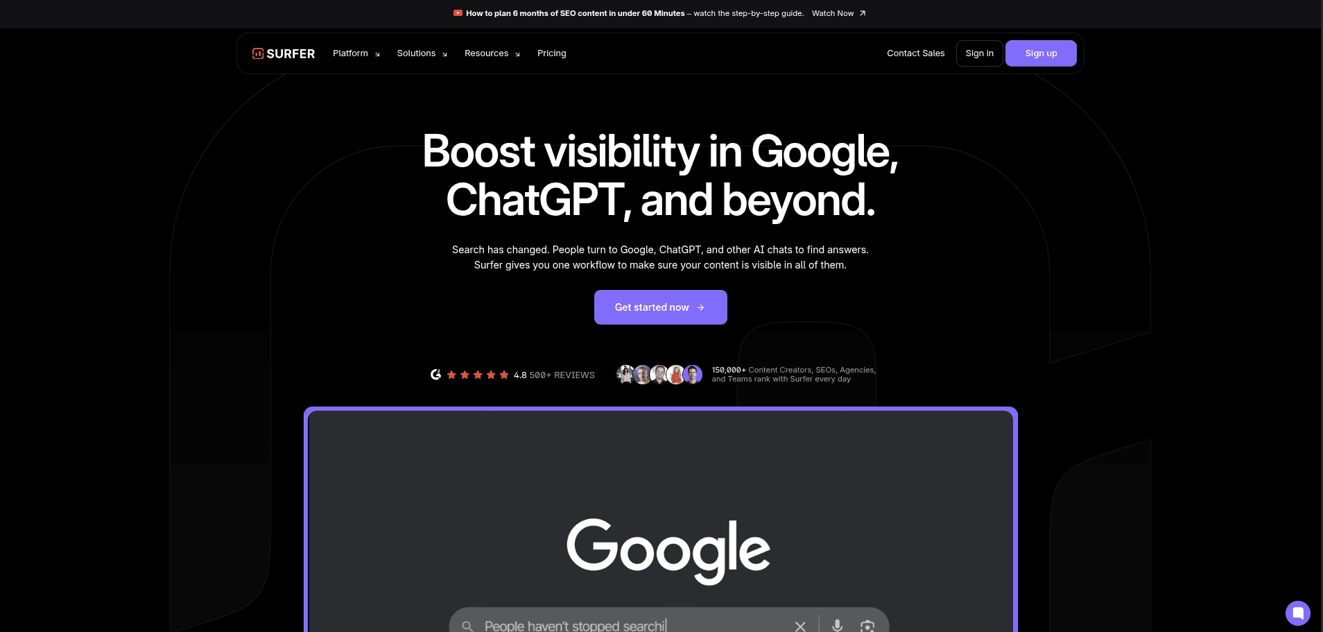 Surfer SEO Website Platform